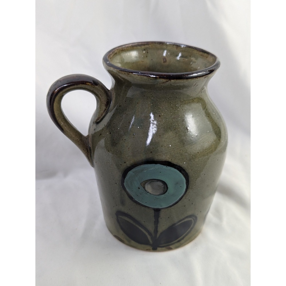 Nevco Japan Green‎ Flower Vase Jug Pottery 5 Inch